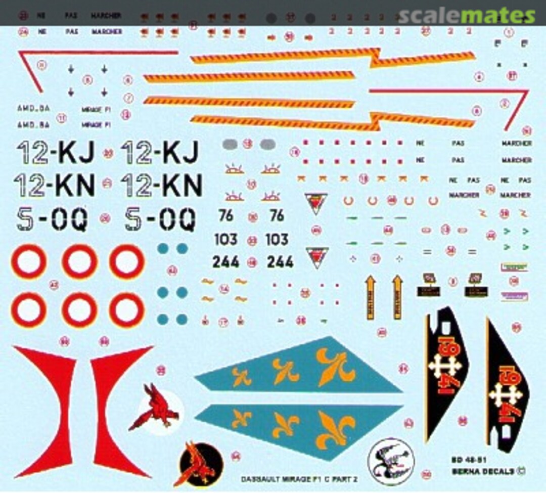 Boxart Dassault Mirage F1 C BD 48-51 Berna Decals