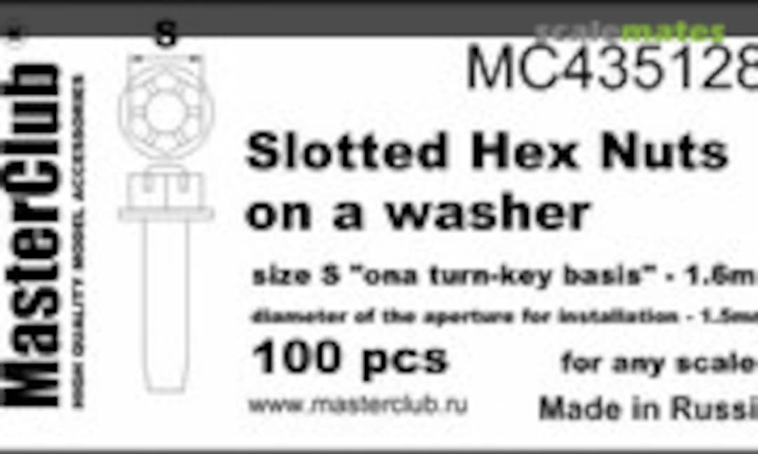 1:35 Ø1,6mm Slotted Hex Nuts on a washer (MasterClub MC435128) MC435128