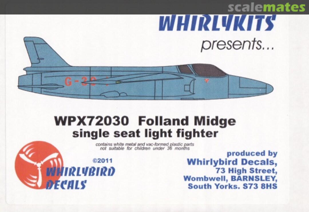 Boxart Folland Midge WPX72030 Whirlykits Boxart Folland Midge WPX72030 Whirlykits