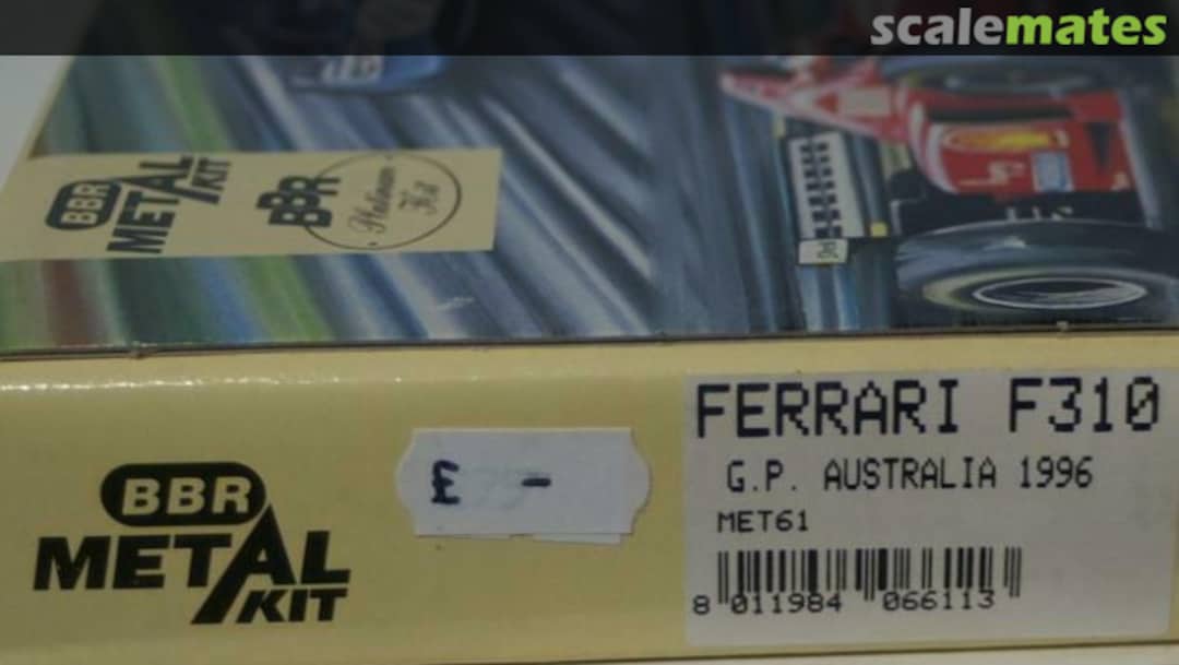 Boxart Ferrari F310 MET61 BBR Boxart Ferrari F310 MET61 BBR