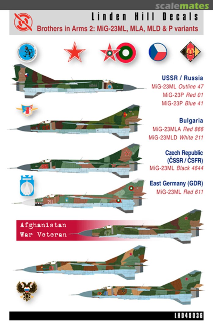 Boxart Brothers in Arms 2: Mikoyan MiG-23ML/MLA/MLD/P variants LHD48036 Linden Hill Decals Boxart Brothers in Arms 2: Mikoyan MiG-23ML/MLA/MLD/P variants LHD48036 Linden Hill Decals