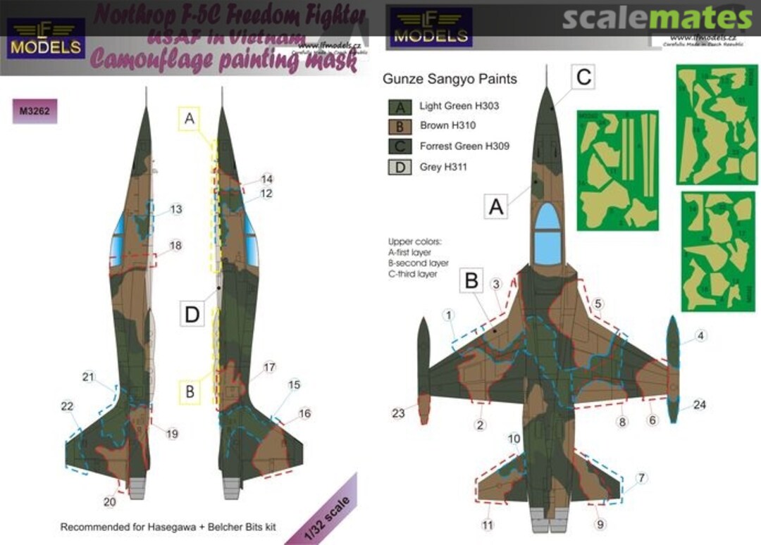 Boxart Northrop F-5C Freedom Fighter USAF in Vietnam M3262 LF Models