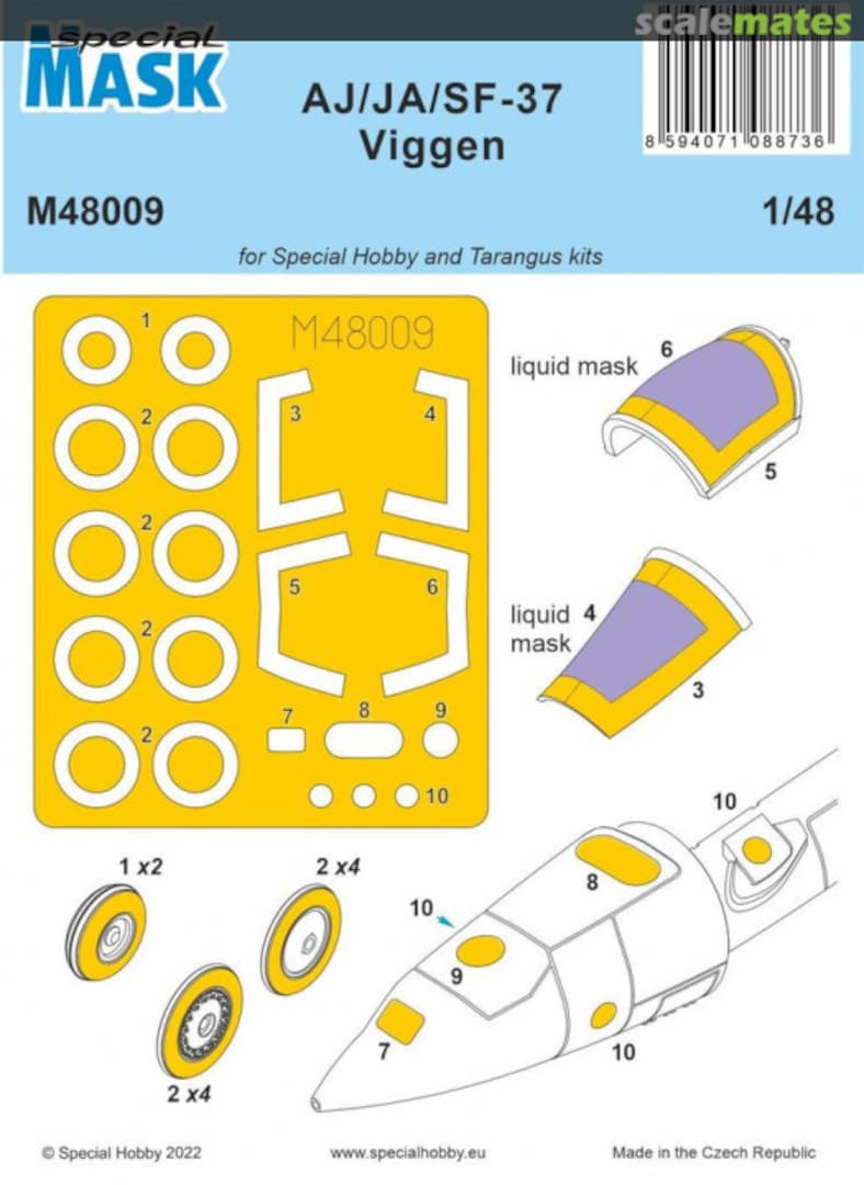 Boxart AJ/JA/SF-37 Viggen M48009 Special Mask Boxart AJ/JA/SF-37 Viggen M48009 Special Mask