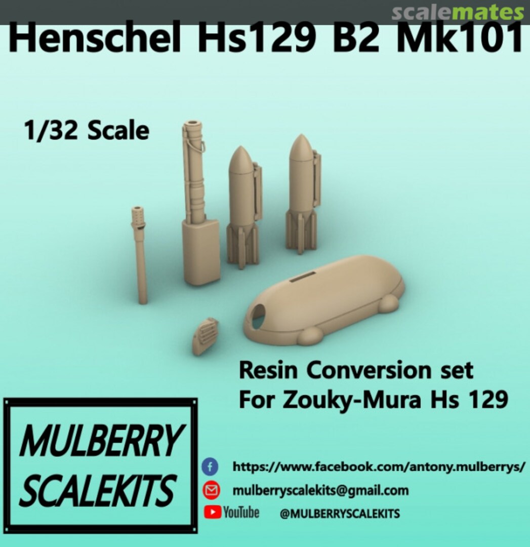 Contents Henschel Hs 129 B-2 Mk 101 conversion set Mulberry Scalekits Contents Henschel Hs 129 B-2 Mk 101 conversion set Mulberry Scalekits