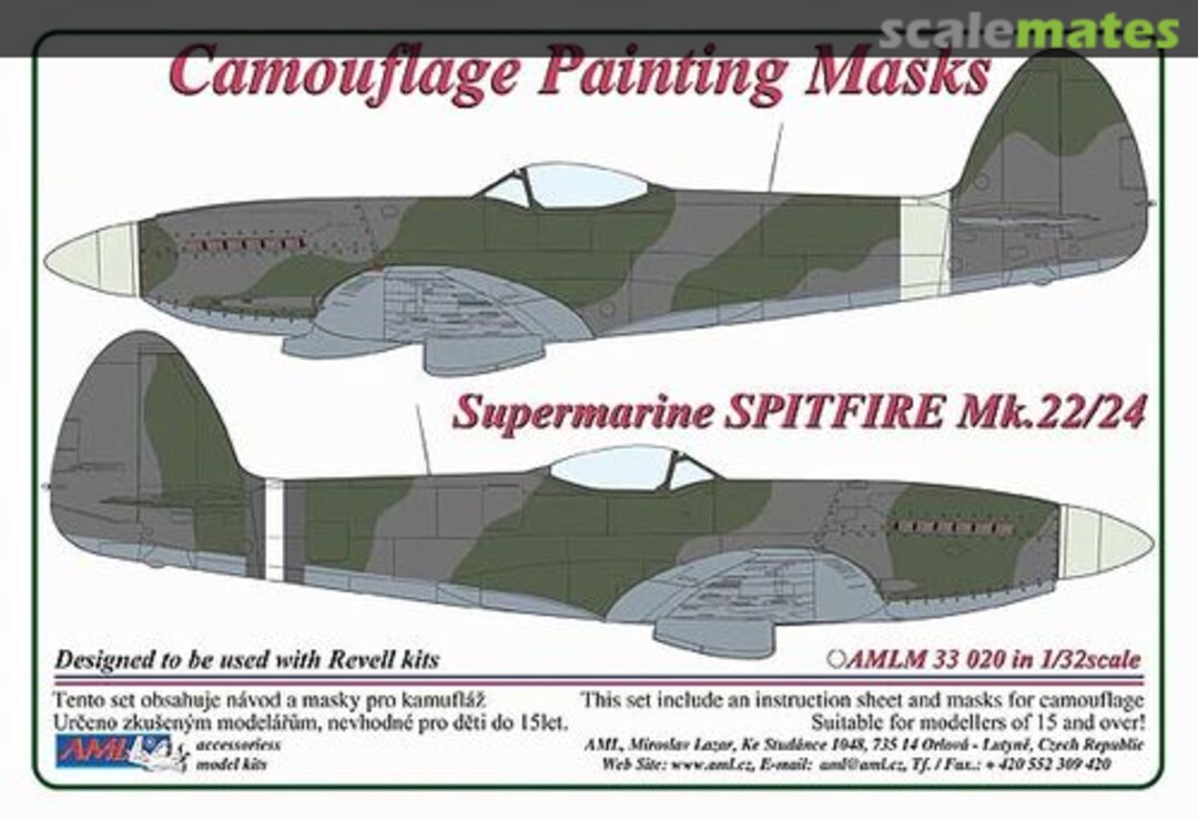 Boxart Supermarine Spitfire Mk.22/24 camouflage pattern paint masks AMLM33020 AML