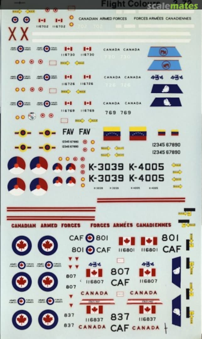 Boxart Canadair CF-5A & CF-5D 3-72 Flight Colours Boxart Canadair CF-5A & CF-5D 3-72 Flight Colours