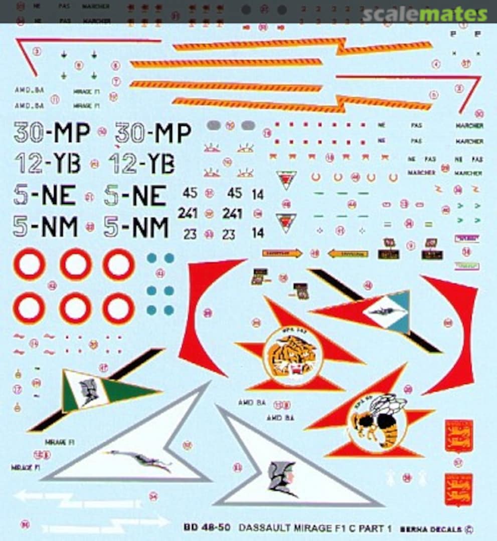 Boxart Dassault Mirage F1 C BD 48-50 Berna Decals Boxart Dassault Mirage F1 C BD 48-50 Berna Decals