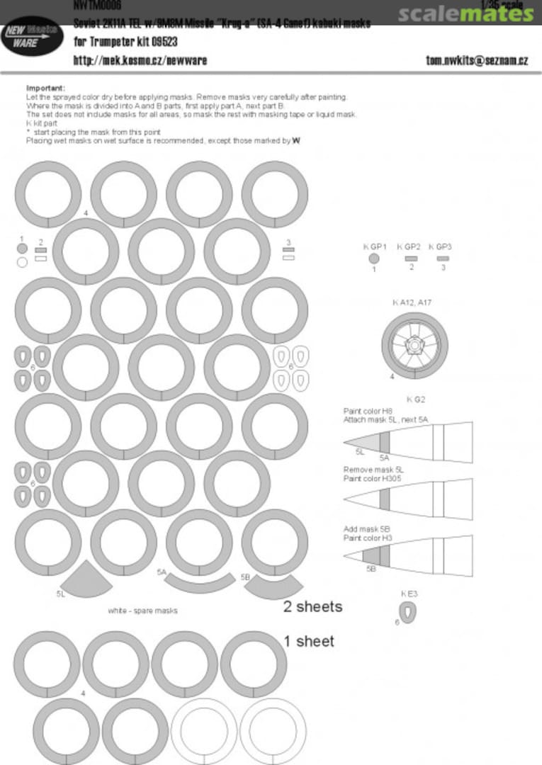 Boxart 2K11A TEL w/9M8M Missile "Krug A" (SA-4 Ganef) - kabuki masks NWTM0006 New Ware Boxart 2K11A TEL w/9M8M Missile "Krug A" (SA-4 Ganef) - kabuki masks NWTM0006 New Ware