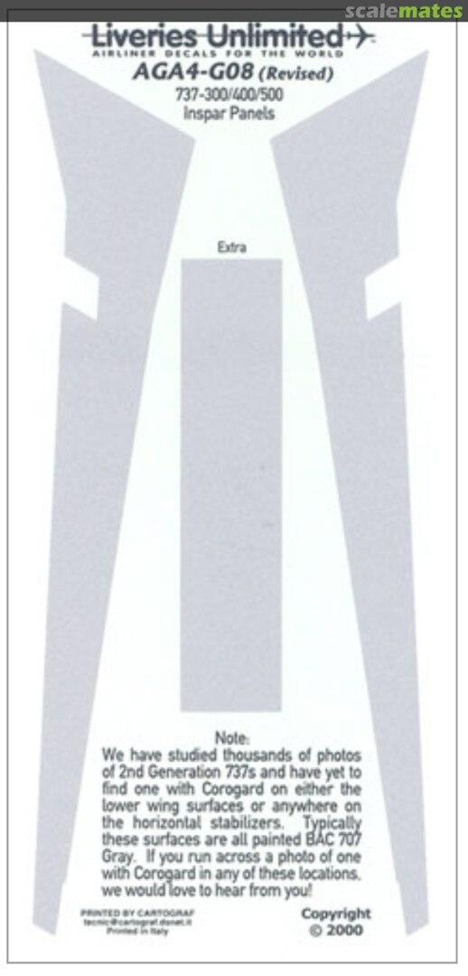 Boxart Corogard Inspars - Boeing 737-300/400/500 A4-G08 Liveries Unlimited/Airway Graphics Boxart Corogard Inspars - Boeing 737-300/400/500 A4-G08 Liveries Unlimited/Airway Graphics