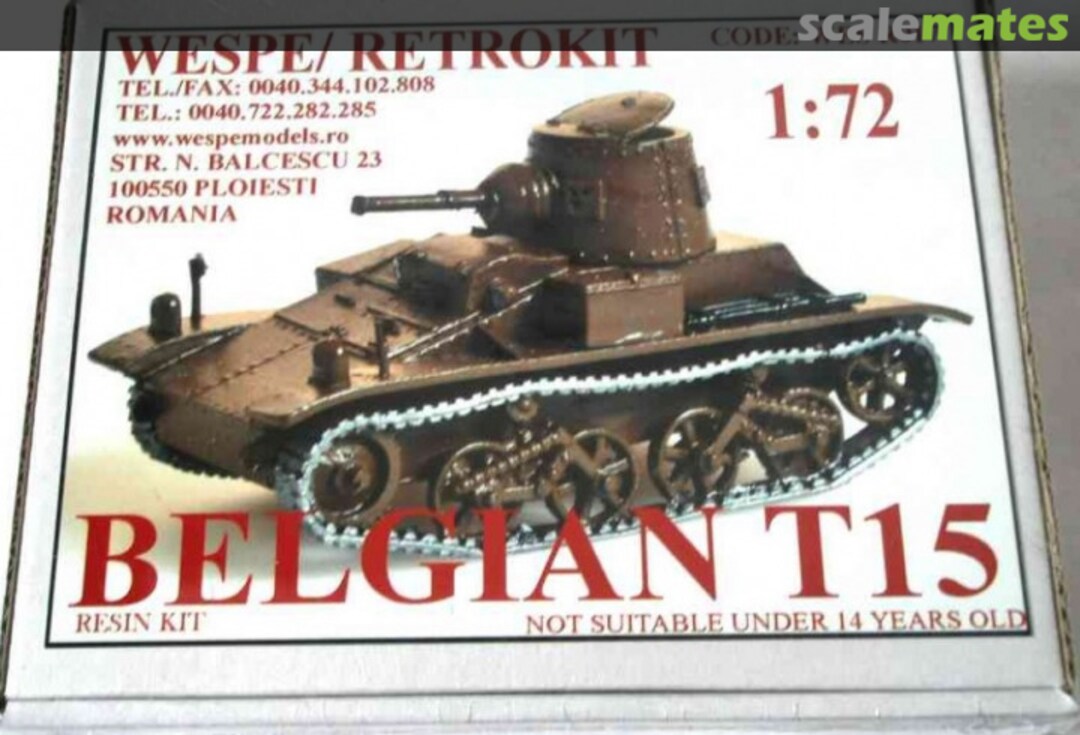 Boxart Belgian T15 R017 Wespe Models Boxart Belgian T15 R017 Wespe Models