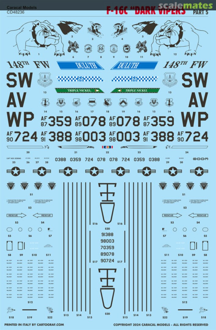 Contents F-16C "Dark Vipers" Part 5 CD48236 Caracal Models Contents F-16C "Dark Vipers" Part 5 CD48236 Caracal Models