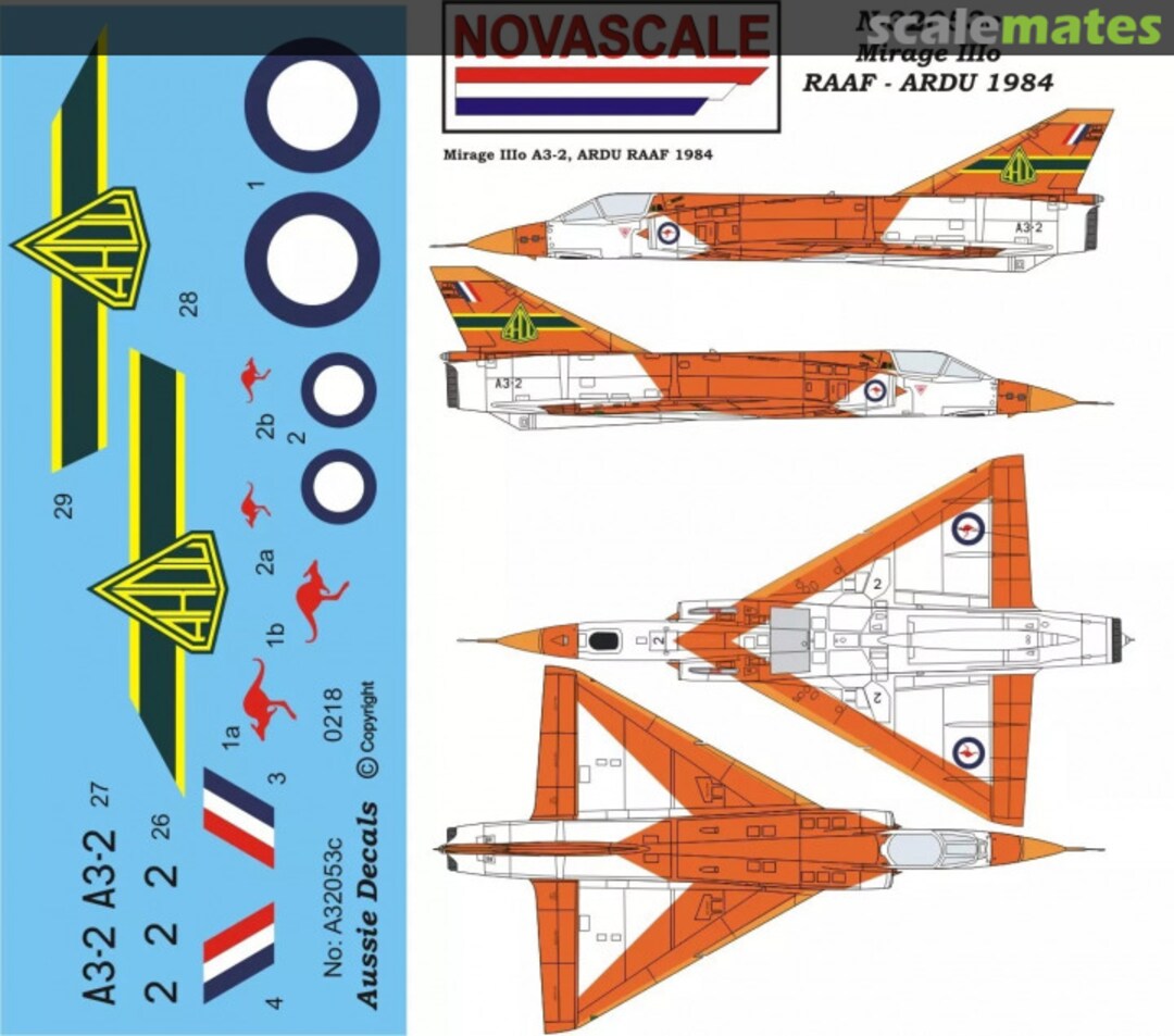 Boxart Mirrage IIIO RAAF - ARDU 1984 N-32053C Novascale Boxart Mirrage IIIO RAAF - ARDU 1984 N-32053C Novascale