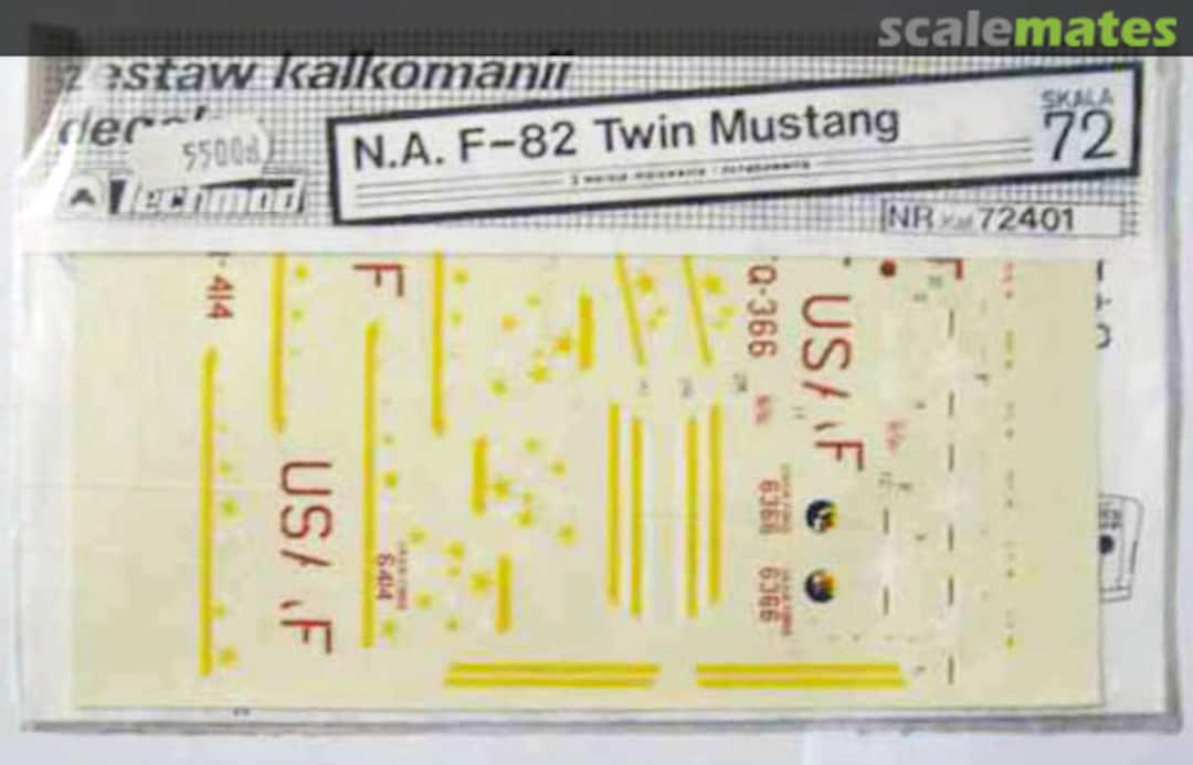 Boxart N.A. F-82 Twin Mustang 72401 Techmod Boxart N.A. F-82 Twin Mustang 72401 Techmod