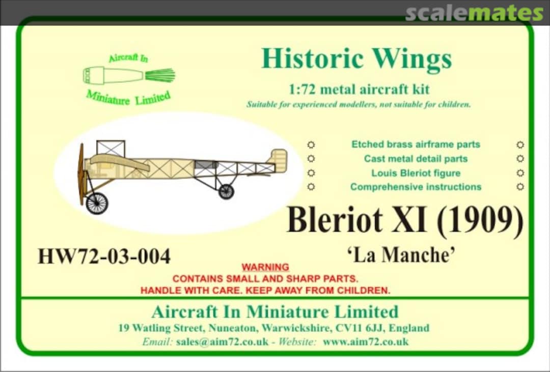 Boxart Bleriot XI (1909) HW72-03-004 Aircraft In Miniature Ltd
