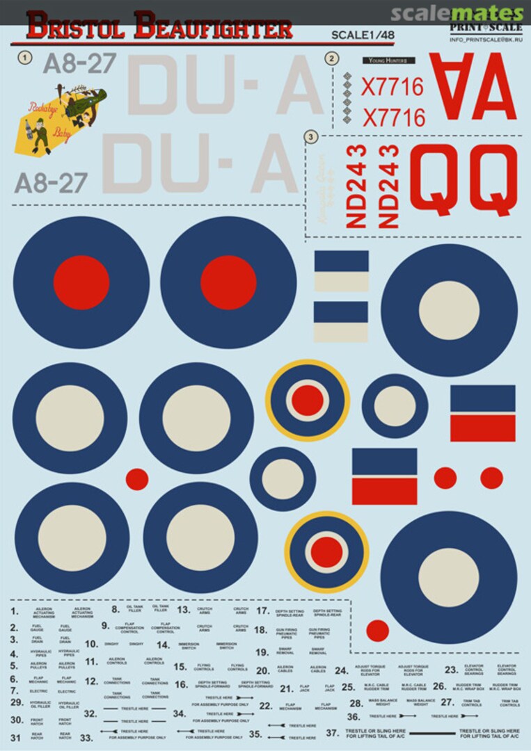 Contents Bristol Beaufighter 48-062 Print Scale Contents Bristol Beaufighter 48-062 Print Scale