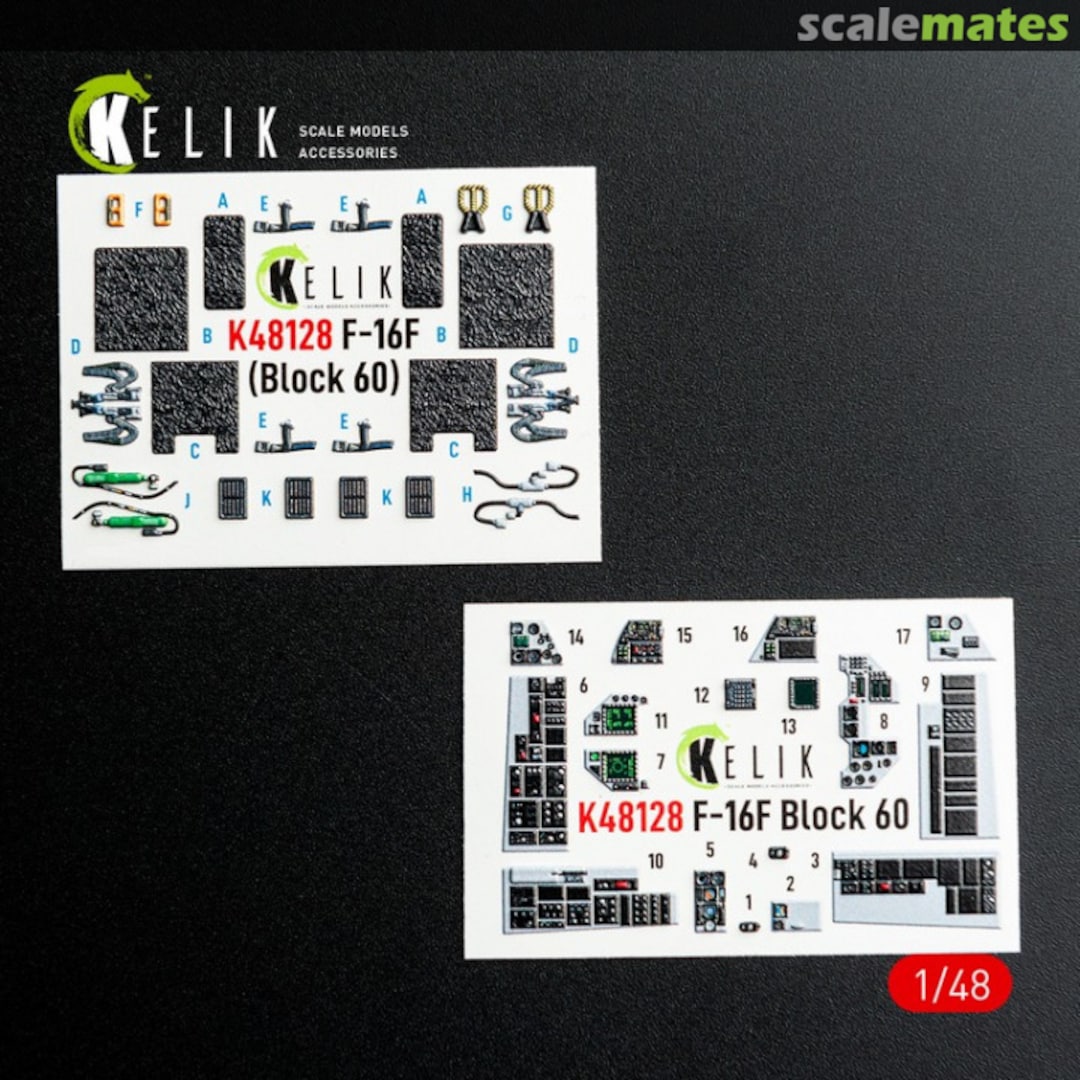 Boxart F-16F Block 60 - Interior 3d Decals K48128 Kelik