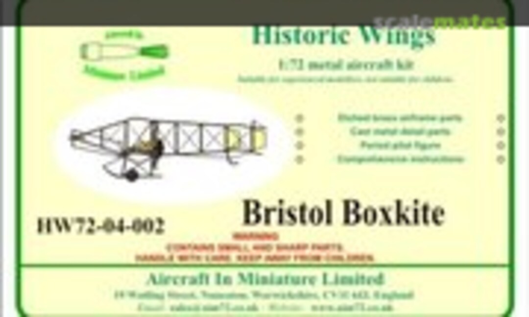 1:72 Bristol Boxkite (Aircraft In Miniature Ltd HW72-04-002) HW72-04-002
