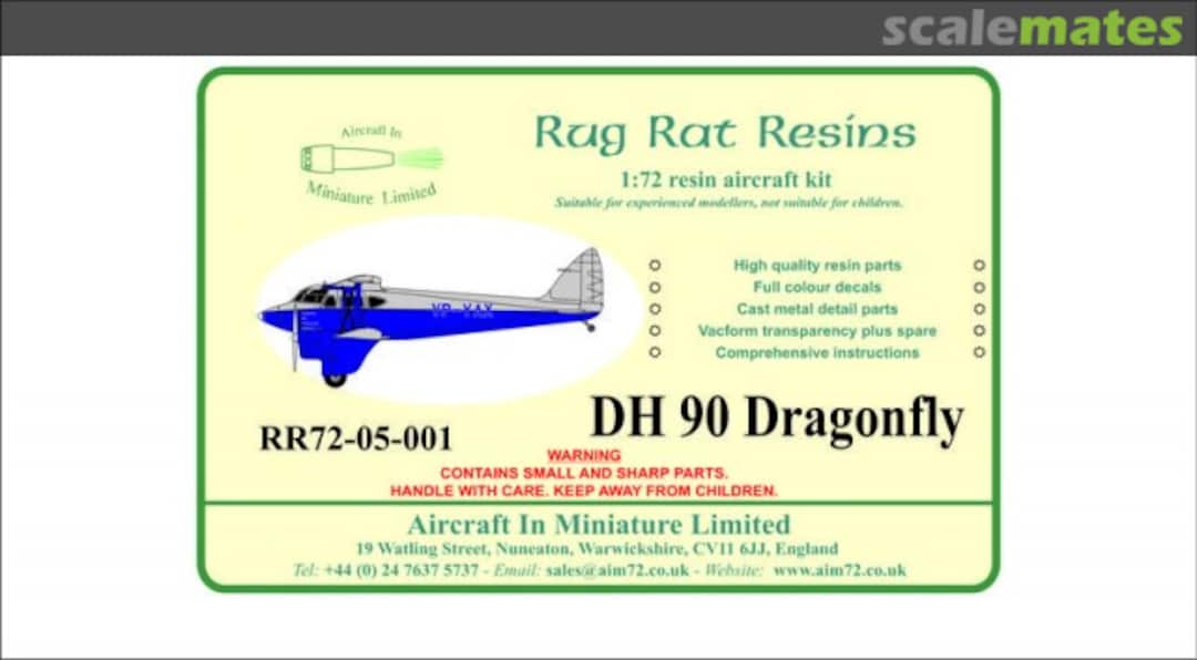 Boxart de Havilland DH90 Dragonfly RR72-05-001 Aircraft In Miniature Ltd Boxart de Havilland DH90 Dragonfly RR72-05-001 Aircraft In Miniature Ltd