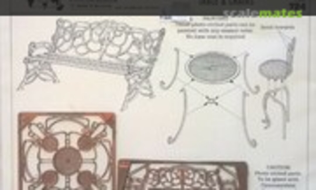 1:35 Wrought Iron Bench, Table & Chairs (Verlinden Productions 724) 724