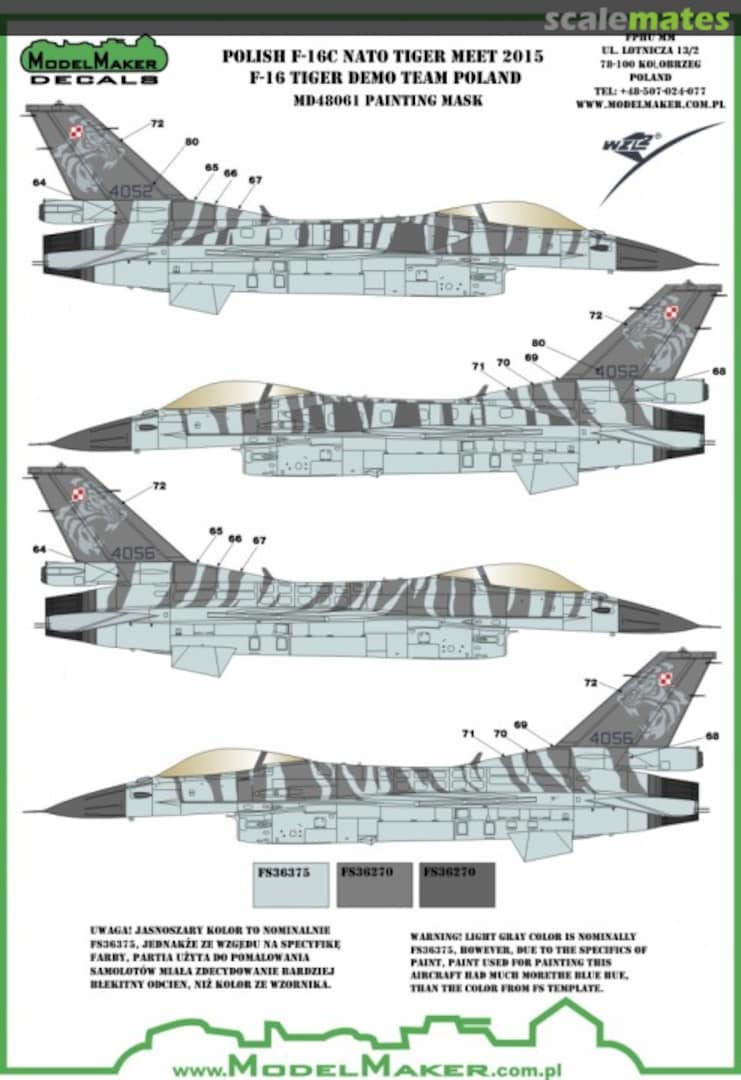 Boxart Polish F-16C Nato Tiger Meet 2015 F-16 Tiger Demo Team Poland MD32061 ModelMaker Boxart Polish F-16C Nato Tiger Meet 2015 F-16 Tiger Demo Team Poland MD32061 ModelMaker
