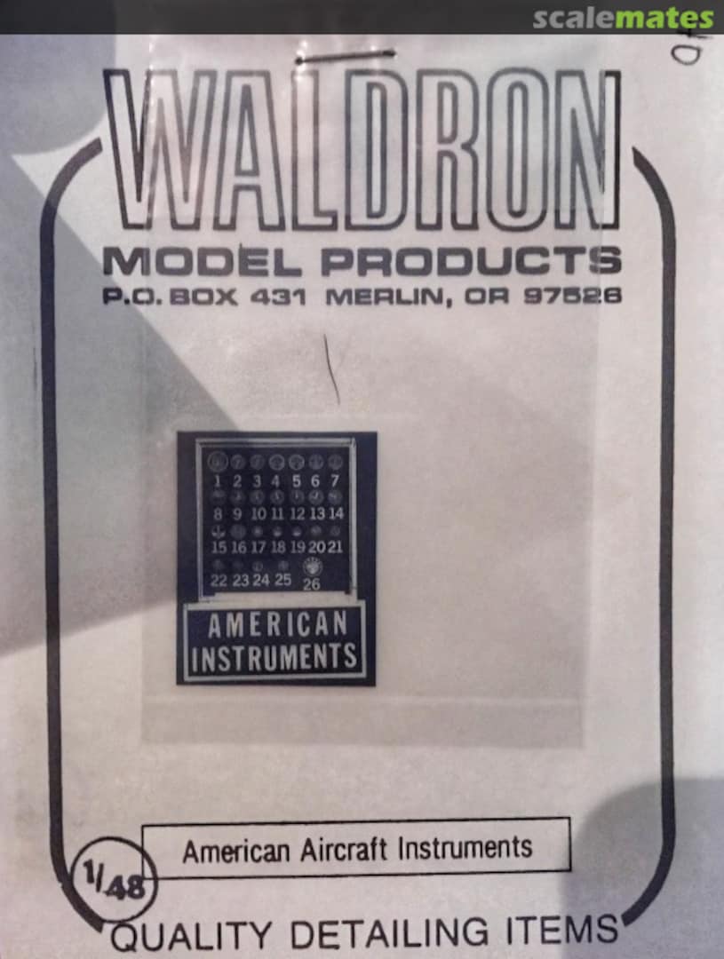 Boxart American Aircraft Instruments WR0040 Waldron Model Products Boxart American Aircraft Instruments WR0040 Waldron Model Products