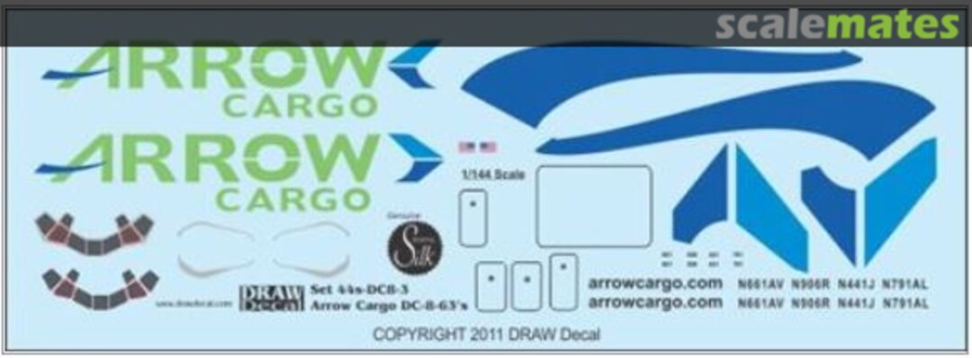 Boxart Douglas DC-8-63F Arrow Air Cargo 44s-DC8-3 Draw Decal Boxart Douglas DC-8-63F Arrow Air Cargo 44s-DC8-3 Draw Decal