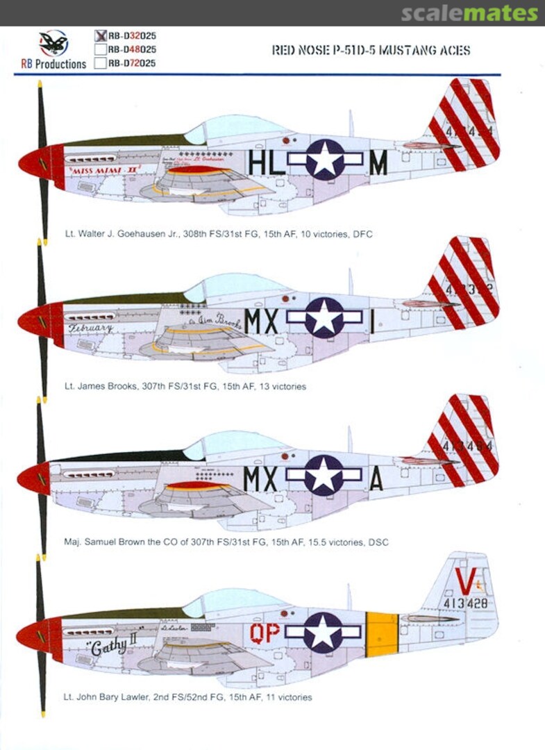 Boxart Red Nose P-51D-5 Mustang Aces RB-D32025 RB Productions Boxart Red Nose P-51D-5 Mustang Aces RB-D32025 RB Productions
