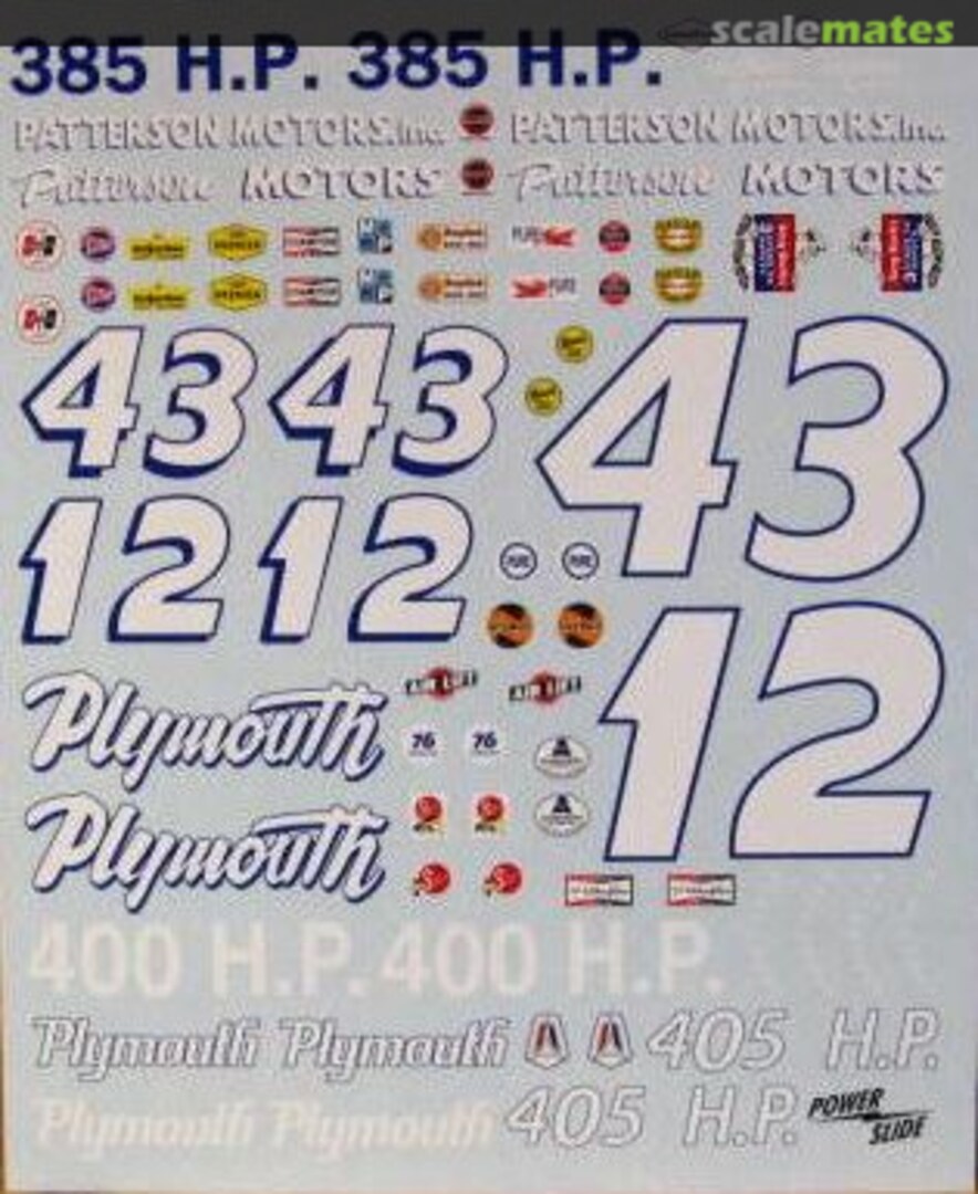 Boxart #41/42/43 Buck Baker/Richard Petty 1964 Plymouth Belvedere Powerslide Decals Boxart #41/42/43 Buck Baker/Richard Petty 1964 Plymouth Belvedere Powerslide Decals