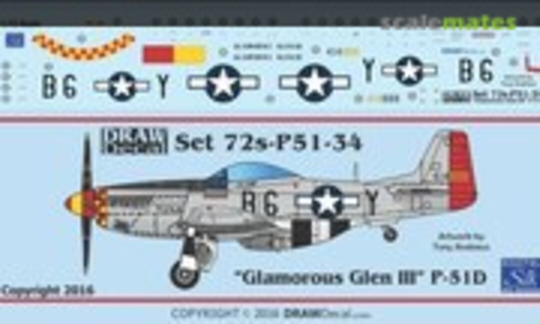 1:72 P-51D “Glamorous Glen III” (Draw Decal 72-P51-34) 72-P51-34