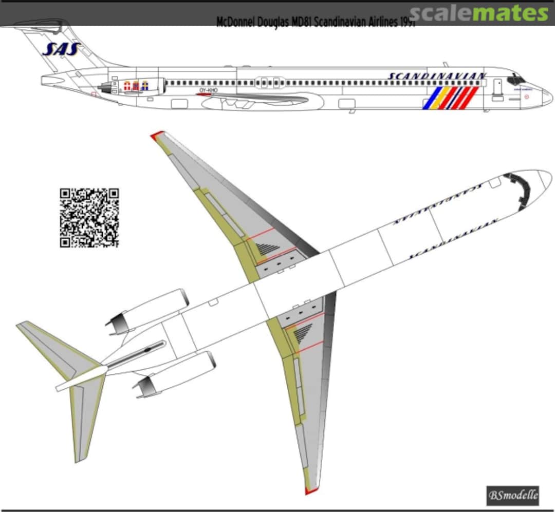 Boxart McDonnel Douglas MD81 SAS Classic decals BSM144477 BSmodelle Boxart McDonnel Douglas MD81 SAS Classic decals BSM144477 BSmodelle