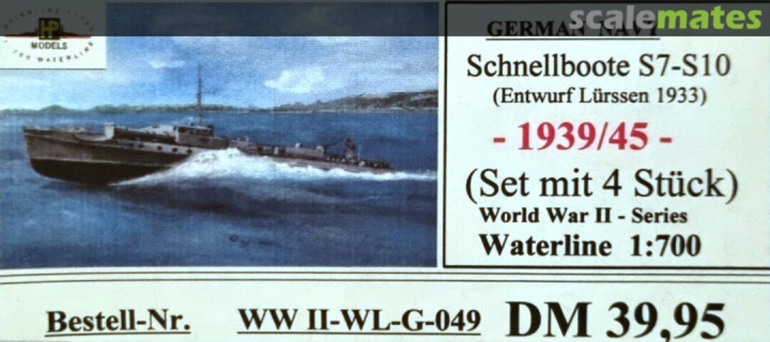 Boxart Schnellboote S7-S10 (Entwurf Lürssen 1933) (Set mit 4 Stuck) WWII-WL-G-049 HP-Models Boxart Schnellboote S7-S10 (Entwurf Lürssen 1933) (Set mit 4 Stuck) WWII-WL-G-049 HP-Models