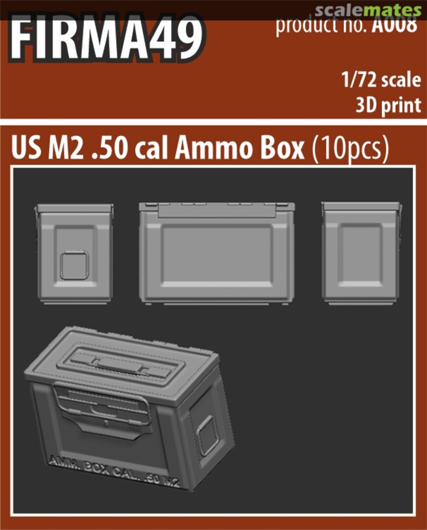 Boxart .50 Cal Ammo Box (Qty 10) A008 Firma49 Boxart .50 Cal Ammo Box (Qty 10) A008 Firma49