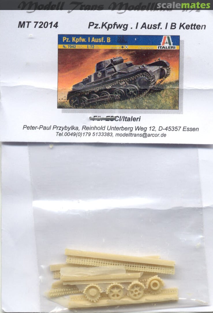 Boxart Pz.Kpfwg. I Ausf. I B Tracks MT 72014 Modell Trans Modellbau Boxart Pz.Kpfwg. I Ausf. I B Tracks MT 72014 Modell Trans Modellbau