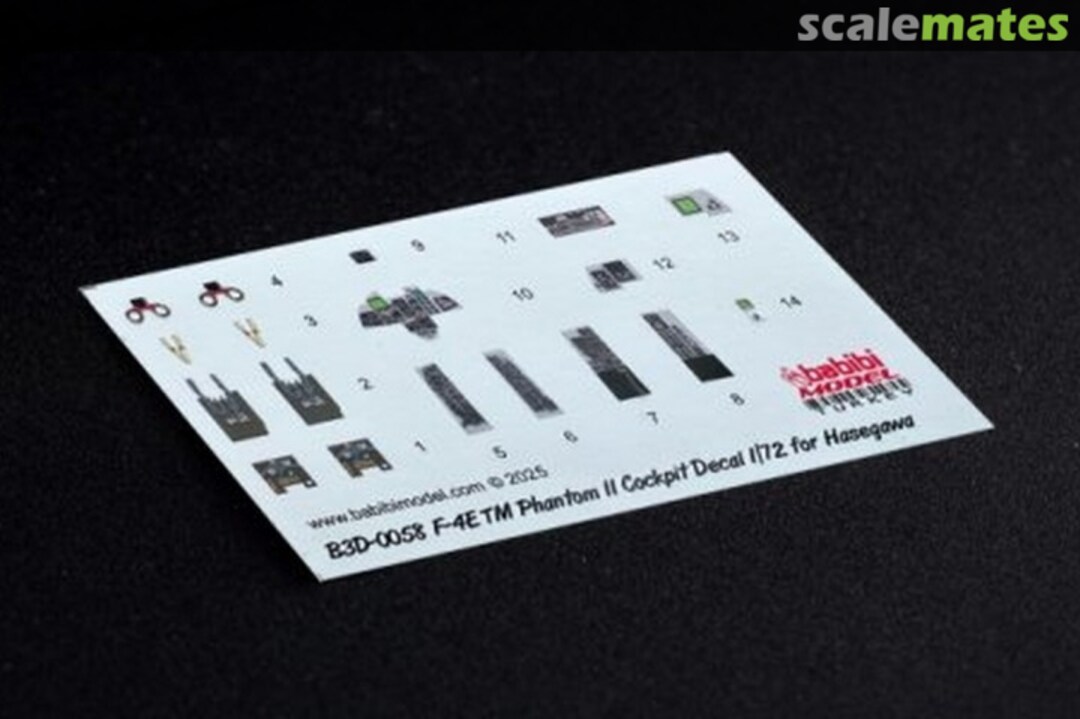Boxart F-4E Terminator Phantom II 3D acrylic instrument panel B3D-0058 Babibi model