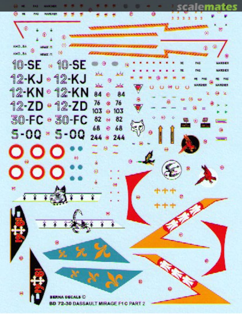 Boxart Dassault Mirage F1 C BD 72-30 Berna Decals Boxart Dassault Mirage F1 C BD 72-30 Berna Decals