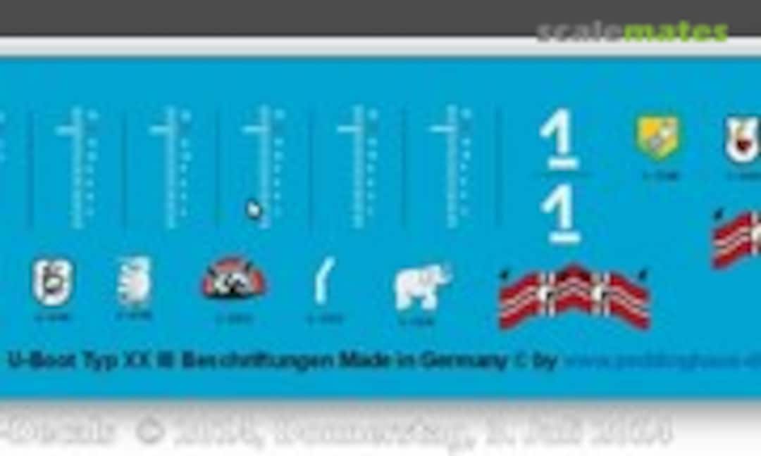 1:144 U-Boot Typ XX III Beschriftungen (Peddinghaus-Decals EP 2806) EP 2806