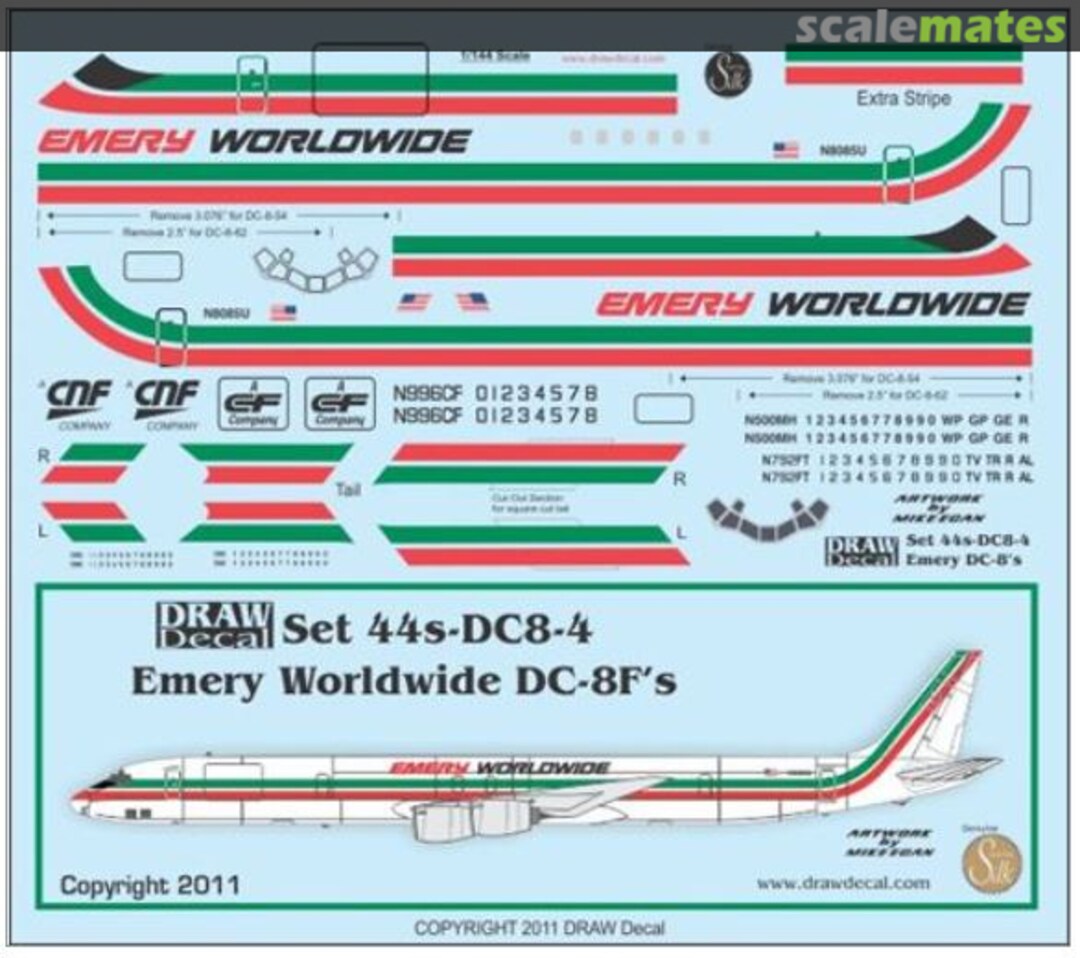 Boxart Douglas DC-8-63/73 Emery Worldwide 44s-DC8-4 Draw Decal