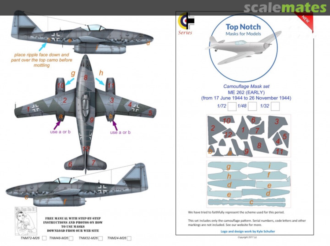 Boxart Messerschmitt Me-262A-1 early TNM32-M26 TopNotch Boxart Messerschmitt Me-262A-1 early TNM32-M26 TopNotch