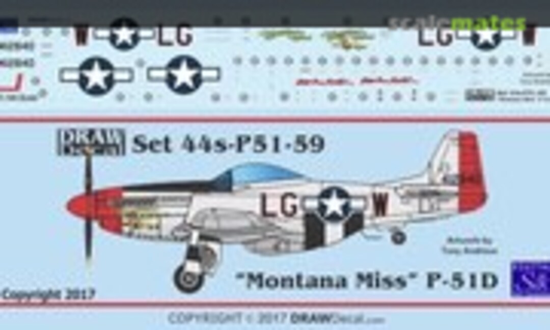 1:144 P-51D “Montana Miss” / “Kiss Me Kate” (Draw Decal 44-P51-59) 44-P51-59