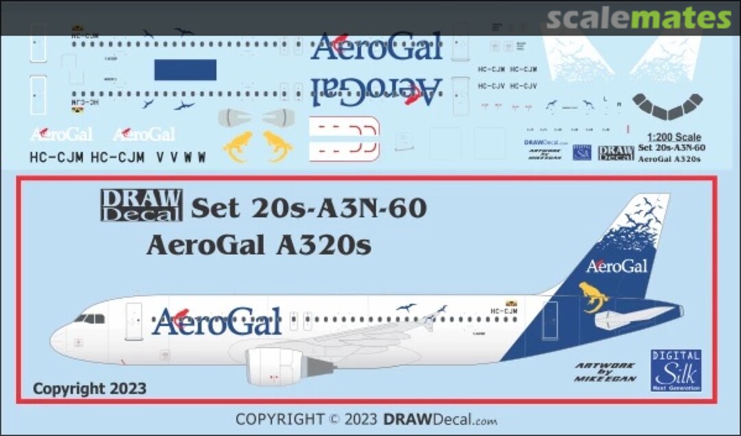 Boxart AeroGal A320s 20-A3N-60 Draw Decal