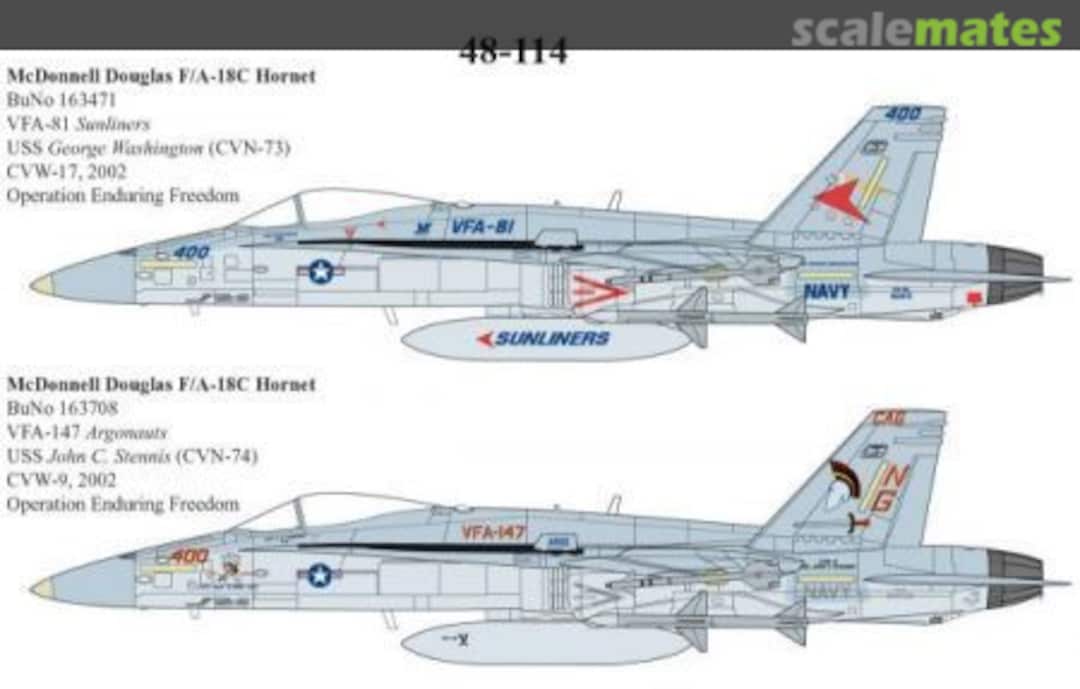 Boxart 48114 Decals F/A-18C F-18C Hornet VFA-81 VFA-147 48114 CAM Boxart 48114 Decals F/A-18C F-18C Hornet VFA-81 VFA-147 48114 CAM