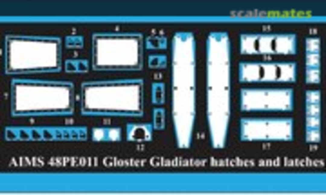 1:48 Gloster Gladiator hatches and latches (AIMS 48PE011) 48PE011