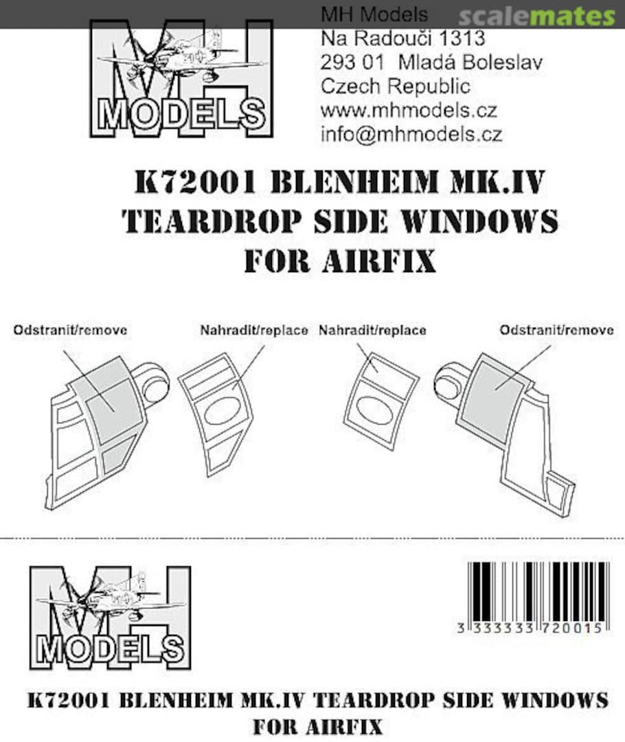 Boxart Blenheim Mk.IV Teardrop Side Windows K72001 MH Models Boxart Blenheim Mk.IV Teardrop Side Windows K72001 MH Models