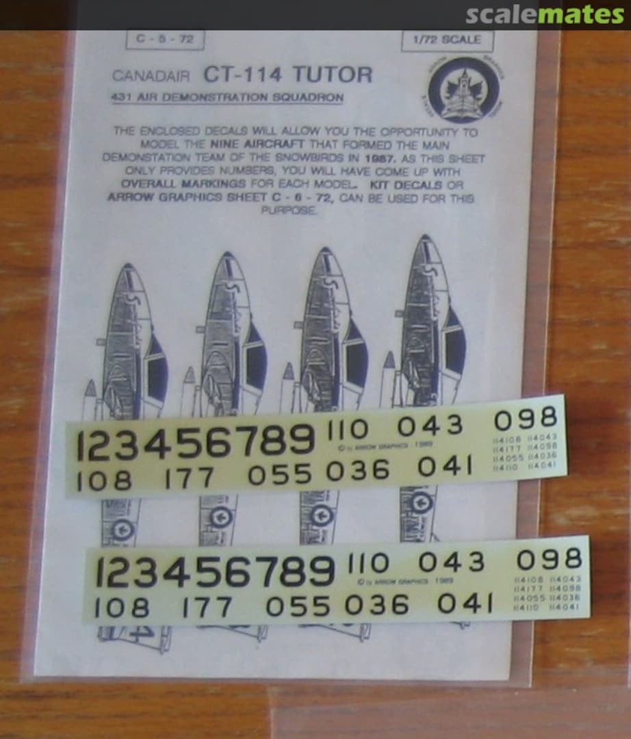Boxart Canadair CT-114 Tutor (numbers) C-5-72 Arrow Graphics Boxart Canadair CT-114 Tutor (numbers) C-5-72 Arrow Graphics