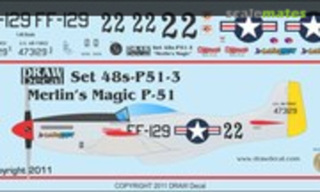 1:48 "Merlin's Magic" P-51D (Draw Decal 48-P51-3) 48-P51-3