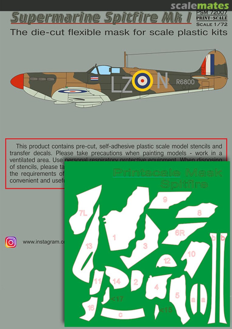 Boxart Supermarine Spitfire Mk.1 PSM72007 Print Scale Boxart Supermarine Spitfire Mk.1 PSM72007 Print Scale