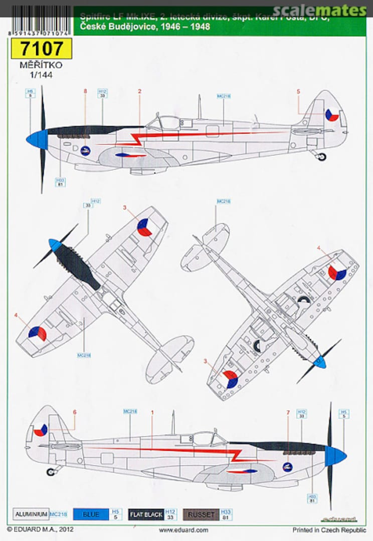Boxart Spitfire Mk.IXe 7107 Eduard Boxart Spitfire Mk.IXe 7107 Eduard