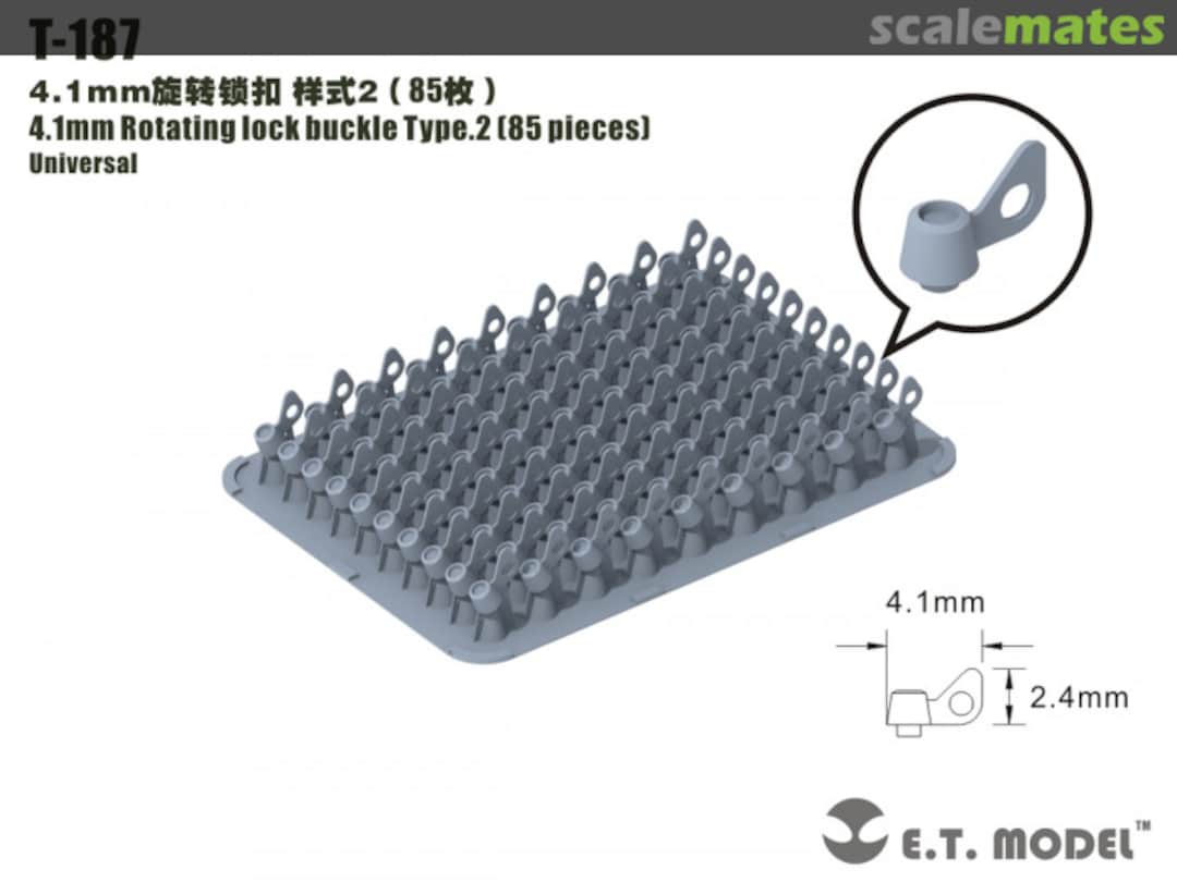 Boxart 4.1 mm Rotating Lock Buckle Type 2 Universal Set (85 pcs) T-187 E.T. Model Boxart 4.1 mm Rotating Lock Buckle Type 2 Universal Set (85 pcs) T-187 E.T. Model