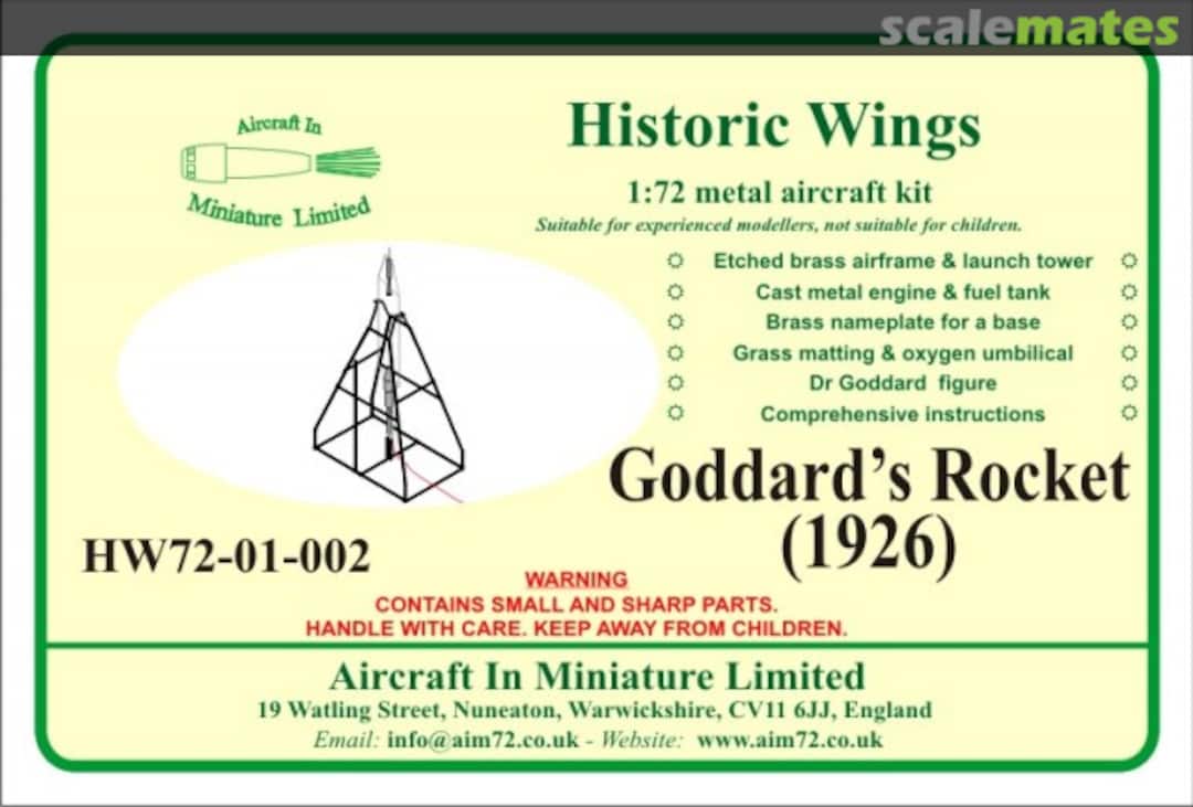 Boxart Goddard's Rocket HW72-01-002 Aircraft In Miniature Ltd Boxart Goddard's Rocket HW72-01-002 Aircraft In Miniature Ltd