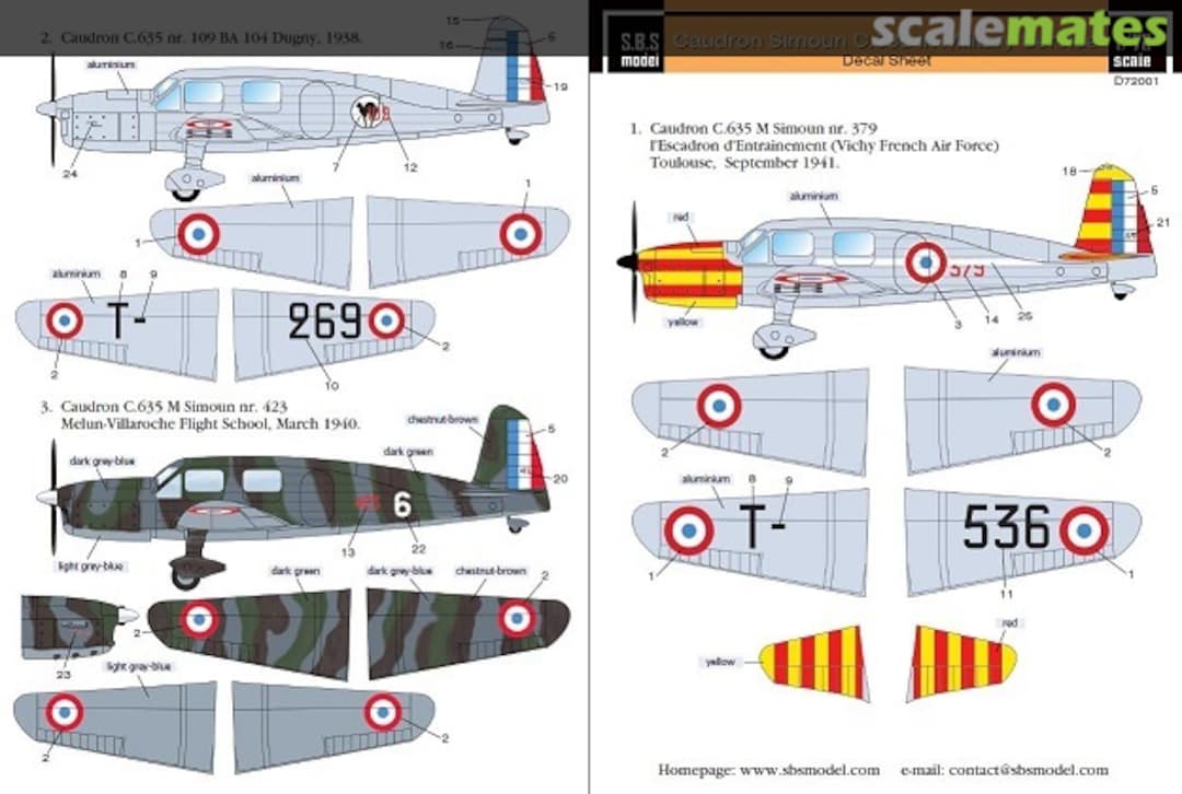 Boxart Caudron Simoun C.635 in Military Service D72001 SBS Model Boxart Caudron Simoun C.635 in Military Service D72001 SBS Model